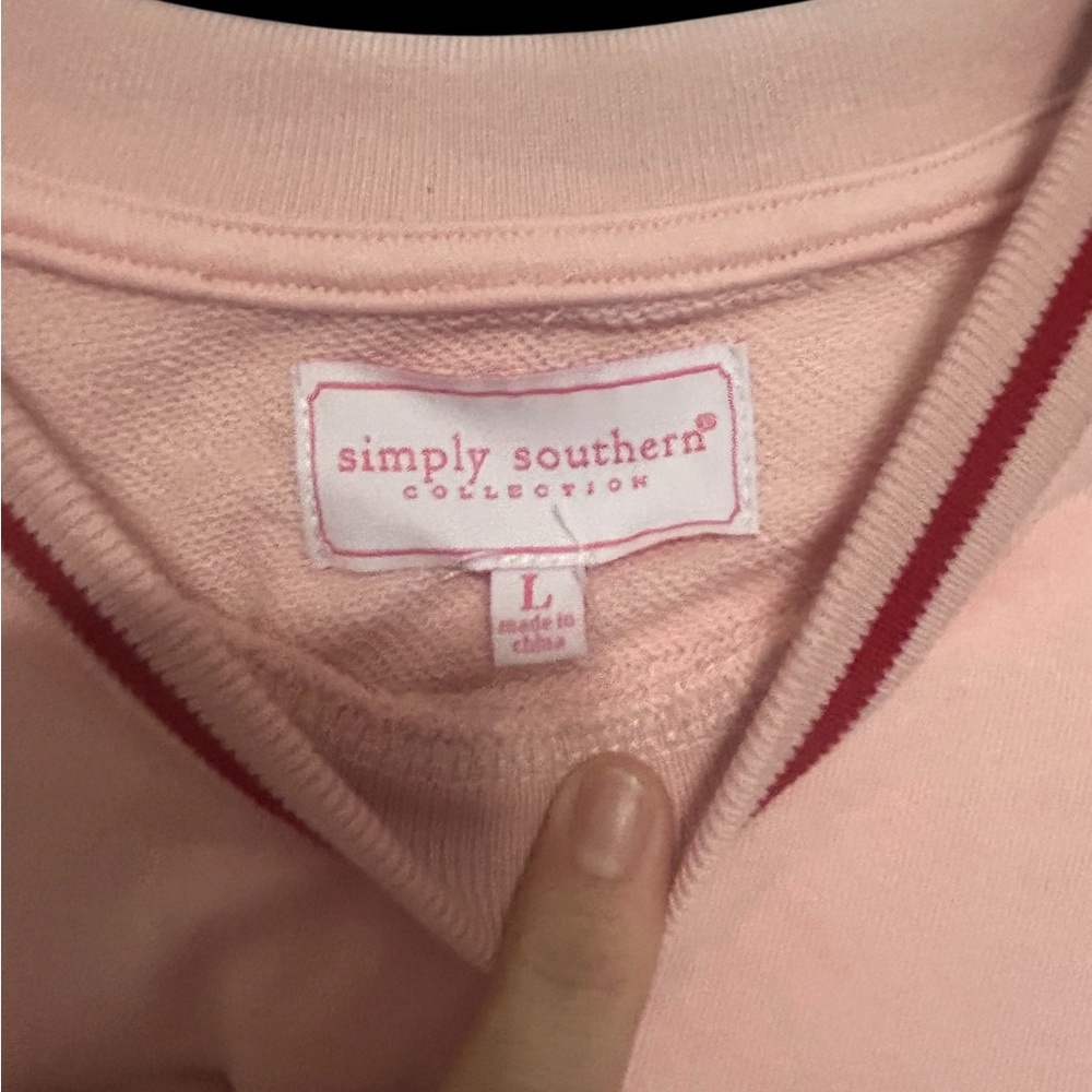Simply Southern Strawberry Festival Embroidered Crew Neck Sweater - Size Large - Picture 4 of 6